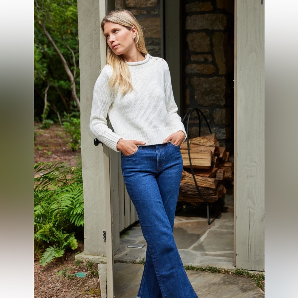 Lake Jane Cotton Sweater in Ivory Small